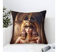 DAFUfbw Fundas Cojines Egyptian Queen, Fundas Cojines Decorativas, Funda Almohada Cleopatra, 50x50cm, Decoración De Almohada Veraniega para Sofá, Dormitorio, Casa De Vacaciones