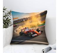 DAFUfbw Mikrofaser Fundas De Cojín con Diseño Formulaa Racing, 40x40cm, Diseño De Racing Car, Soporte Lumbar Cómodo para Sillas De Oficina
