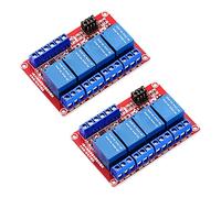 DaFuRui 2 unidades DC 5 V 4 canales relé módulo tablero escudo con optoacoplador soporte alto y bajo nivel disparador compatible para Arduino