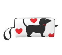 Dag - Bolsa de maquillaje con forma de corazón, resistente al agua, organizador de artículos de aseo de viaje para mujeres y hombres, bolsa de almacenamiento de cosméticos con cremallera, bolsa de