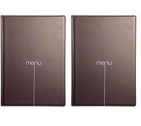 DAG Style Risto Porta Menú, PVC, Cacao, A4 (para hojas 21x29,7 cm) (Paquete de 2)