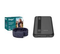 Daga Bufanda Calefactable sin Cables - Calor Envolvente para Cuello y cervicales, 7 Horas, 3 Niveles, Lavable, Azul + Power Bank Cellularline 5000