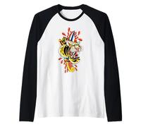 Daga De Cabeza De Tigre Tatuaje Flash Camiseta Manga Raglan