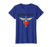 Daga de corazón Oficial de Bon Jovi Camiseta, Mujer, Azul Real, XXL