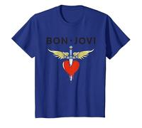 Daga de corazón Oficial de Bon Jovi Camiseta, Niños, Azul Real, 10 años
