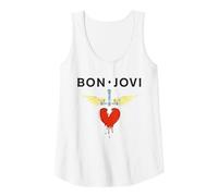 Daga de corazón Oficial de Bon Jovi Camiseta sin Mangas, Mujer, Blanco, XXL