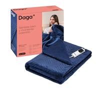 DAGA Manta térmica eléctrica de Sofá Relax Suave Armonía Azul, Tecnología de Calefacción Intellisense, Tejido y acolchado en terciopelo, 6 Niveles de Temperatura, 160 x 120 cm