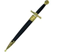 Daga Medieval 15780G pomo Dorado | Cuchillo-puñal templario histórico de coleccionista con Vaina. Colección de artículos Antiguos…