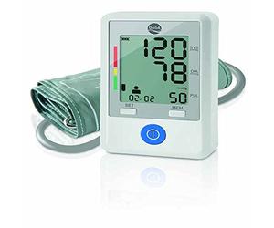 Daga PM-145 - Tensiómetro de Brazo Compacto, Medición de Sístole, Diástole y Pulso, Indicador del Resultado con los Parámetros de la OMS, Detección de Arritmia, Pantalla XXL, 2x90 memorias