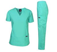 Dagacci Scrubs Conjunto de uniforme médico para mujer y hombre - Verde - 4X-Large