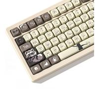 dagaladoo Juego de teclas PBT de doble disparo, perfil MOA, teclas de dibujos animados marrones 60% 75% 100%, tapas de teclado Dye-Sub, 134 tapas de teclas personalizadas para interruptores Gateron MX