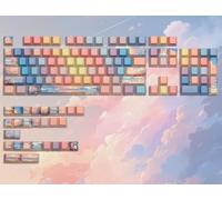 dagaladoo Shine Through keycap Set,Double Shot PBT keycaps 75 Percent,Dye Sub Custom Key Caps,Side Printed,Blue/Orange,Cherry Profile Caps for Machine Keyboard(Sunset,Only keycaps)