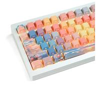 dagaladoo Shine Through keycap Set,Double Shot PBT keycaps 75 Percent,Dye Sub Custom Key Caps,Side Printed,Blue/Orange,Cherry Profile Caps for Machine Keyboard(Sunset,Only keycaps)