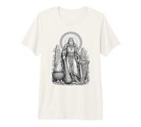 Dagda Celta Padre Dios Sagrado Caldero Línea Arte Camiseta Premium