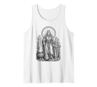 Dagda Celta Padre Dios Sagrado Caldero Línea Arte Camiseta sin Mangas