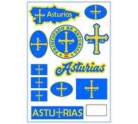 Daged Asturias España Pegatinas para mapa - Pegatinas de viaje para coche, moto, motero, bandera decorativa AK