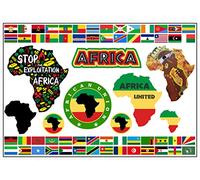 Daged Banderas de África Unida, 65 unidades, juego de pegatinas para todos los países, pegatinas para mapas, pegatinas para coche, bandera de coche