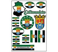 Daged Extremadura España Pegatinas para mapa - Pegatina de viaje para coche, moto, motero, bandera decorativa AK