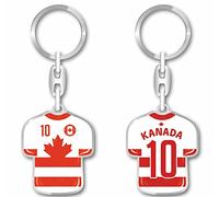 daged Llavero de Canadá con diseño de camiseta con revestimiento de resina, efecto 3D + pegatina práctica, Blanco, 90 mm