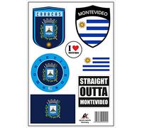 Daged Montevideo Uruguay - 7 pegatinas para coche, moto, motero, bandera de vinilo ST