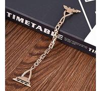 DaGeLon Bling Diamantes de Imitación Correa para Apple Watch 38mm 40mm Series 4 3 2 1, Elegante Mujer Pulsera Repuesto Reemplazo Acero Inoxidable Brazalete Banda para iWatch Sport Edition, Oro