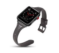 DaGeLon Cuero Correa para Apple Watch 40mm Series 6 Series 5 Series 4 38mm Serie 3 2 1, Elegante Mujer Pulsera Repuesto Reemplazo Robusto Banda para iWatch SE, Sport Edition Nike+, Negro