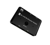 DAGIJIRD Interruptor HDMI 8K 60Hz 2 en 1 salida/1 entrada 2 salidas bidireccional 8K UHD HDMI Switch de alta velocidad 48Gbps caja adaptador de interruptor para computadora portátil consola de juegos
