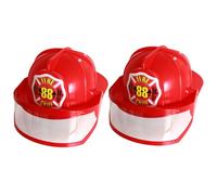 DAGLLGEW 2 sombreros de bombero para niños, casco de bombero de plástico ajustable con gafas de seguridad, sombreros de para niños, disfraces, cosplay, juego de rol, casco de, sombrero de