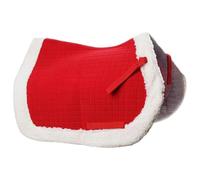 DAGLLGEW Almohadilla a Pelo para Caballos, Navidad ergonómica roja Almohadilla a Pelo Antideslizante Centro Extra Grueso para máximo Soporte Sillas de Montar Western