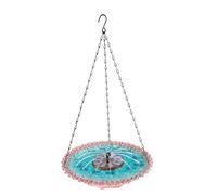 DAGLLGEW Baño para pájaros Colgante, Fuente de Agua Flotante Que atrae pájaros para jardín, Fuente de baño para con energía Solar para Exteriores, Patio, Patio