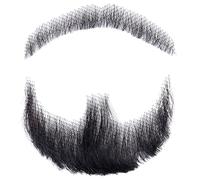 DAGLLGEW Barba Cabello Humano Barba Realista Bigote Invisible Vello Facial Disfraz Encaje para Hombres Vestir Halloween Cosplay Disfraz Fiesta Bigote Negro Realista
