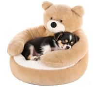DAGLLGEW Cama para Perro pequeña, cómoda Cama con Forma de Osito de Peluche, Lavable a máquina y Antideslizante para el hogar, tu Amada y Linda Silla para Perros