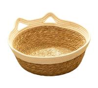 DAGLLGEW Cesta para gatos, 15.7 x 5.5 pulgadas, cama para gatos con asa, resistente a los arañazos y nido de dormir de algodón para verano, mimbre de ratán