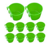 DAGLLGEW Comederos para Pollos Colgantes Comederos para Pollos Verdes Paquete de 10 Tazas de Agua para Comedero para Pájaros Colgante para Jaula Tazones para para Conejos de 8 Oz para Pa
