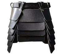 DAGLLGEW Falda vikinga Medieval de Cuero de PU Armadura de Cintura Cinturón Ancho Armadura de Muslo Falda de Caballeros mercenarios con cinturón Disfraz gótico Retro Medieval para Fiesta de Cosplay