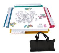 DAGLLGEW Juego de Mahjong Americano Juego Completo de fichas de Mahjong con 166 fichas, 2 de Repuesto, 4 estantes con empujador, 1 Distribuidor de Viento, 100, 3 Dados y 1 Manual de Ma