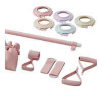 DAGLLGEW Juego de pilates con 5 bandas de resistencia ajustables, kit esencial de pilates para fitness en casa, estiramiento, entrenamiento de fuerza, kit esencial para mujeres