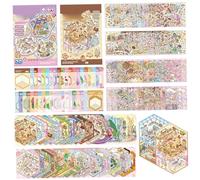 DAGLLGEW Libro de Pegatinas de escenas en 3D, Lindas Pegatinas isométricas de Casas, Amplia colección de Dibujos Animados en 3D para Adultos y niños, Ideal para Relajarse, como Recuerdo de Fiesta.