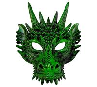 DAGLLGEW Máscara de dragón para adultos, máscara de dragón verde PP de cara completa para cosplay, accesorios novedosos de Halloween para espectáculos de máscaras, festivales, carnavales, fiestas