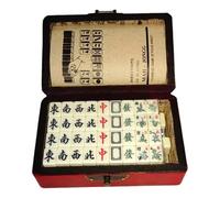 DAGLLGEW Mini Juego de Mahjong portátil con fichas, 2 fichas de Repuesto, 2 Dados y Estuche de Viaje. Cartas de Mahjong Chinas 2025.