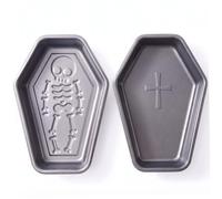 DAGLLGEW Molde para Pastel de ataúd, 2 Piezas, Antiadherente, Calavera, Molde para Pastel de pene de 10x6, 9 Pulgadas, ataúd de Calavera