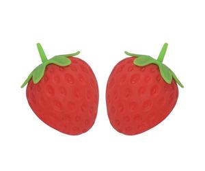 DAGLLGEW Paquete de 2 Bolas de estrés de Fresa, Juguetes realistas de Frutas para Juego sensorial y Alivio del estrés, Juguetes Suaves para apretar para Adultos y niños Bolas de Frutas aplastadas
