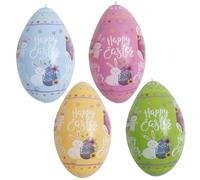 DAGLLGEW Paquete de 4 inflables de Pascua, Huevos de Pascua inflables Grandes de 14 x 8 Pulgadas, Decoraciones de PVC con impresión vívida y diseño Resistente a Fugas para Patio, jardín, Huevos infl