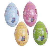 DAGLLGEW Paquete de 4 inflables de Pascua, Huevos de Pascua inflables Grandes de 14 x 8 Pulgadas, Decoraciones de PVC con impresión vívida y diseño Resistente a Fugas para Patio, jardín, Huevos de f