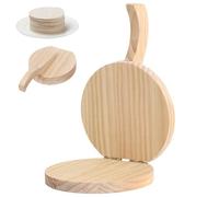 DAGLLGEW Prensa para Tortillas de Madera Natural, 42 cm (16.5") Redonda, con Mango. Herramienta para prensar Masa para tortilleras, roti, chapati, Tacos y pataconeras mexicanas caseras.