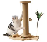 DAGLLGEW Rascador Interactivo de sisal para Gatos con Bolas, Dos Plataformas giratorias y Juguetes Antideslizantes para Interiores, 40 x 33 cm.