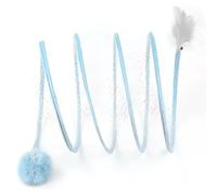 DAGLLGEW Túnel para Gatos, Juguete Plegable en Espiral de 66 x 25 cm con Plumas, Bola esponjosa y Campana, Interactivo para Interiores.