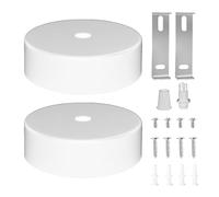 DAGORD 2 Piezas Rosetón Lampara Techo Blanco 80 x 25 mm Metálico Rosetón para Lampara de Techo Embellecedor de Lámparas Accesorios para Montaje de Lámparas Blanco