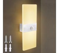 DAGORD Aplique Pared Interior LED Lámpara Pared con Sensor de Movimiento Luz Cálida 3000K 7W Aplique Acrílico Aplique pared Luz Arriba y Abajo Interior para Pasillo Escalera Entrada Balcón
