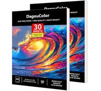 Dagoucolor A4 30hojas Papel Acuarela Cuaderno, Pintura Profesional Para Niños y Adultos, Papel sin ácido 300gsm, 21cm X 29.7cm（Pack of 2）